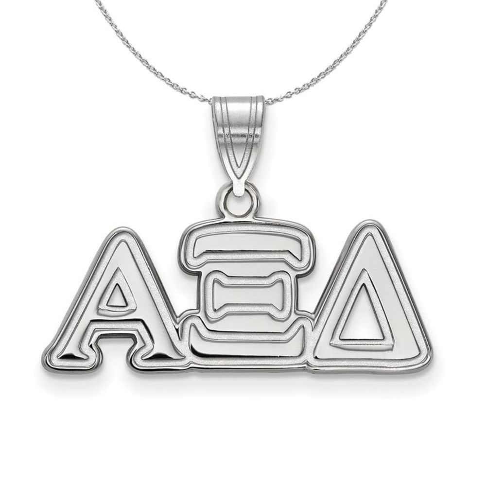 Sterling Silver Alpha Xi Delta Medium Greek Necklace - 16 Inch